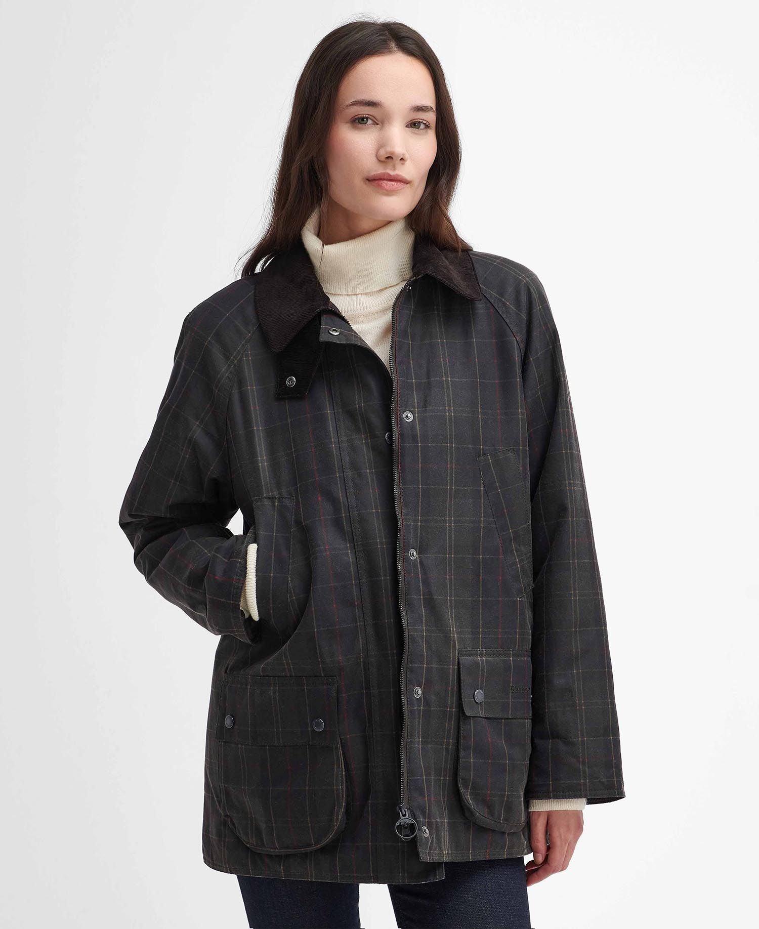 Barbour classic tartan waxed jacket on sale