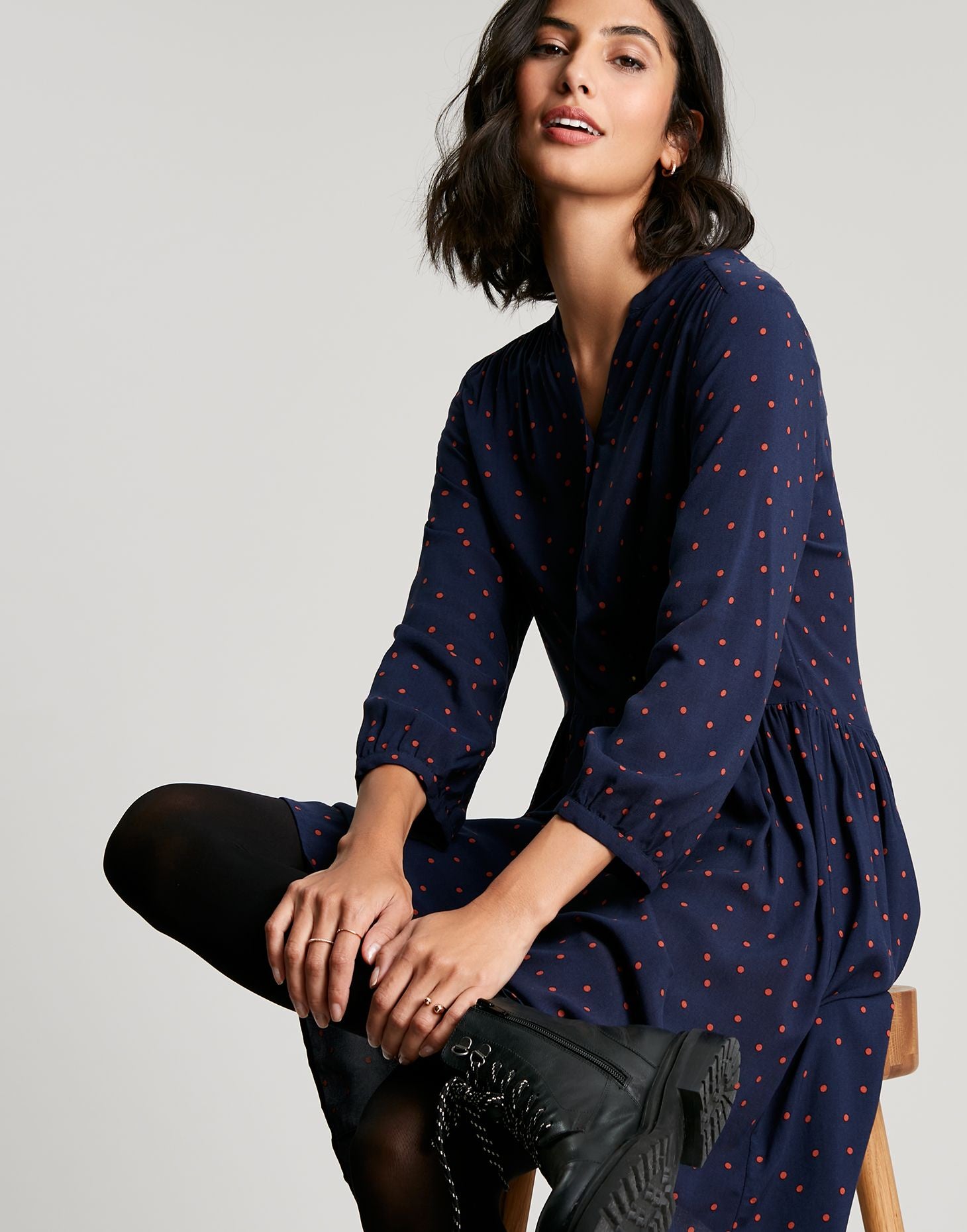 Joules mocha best sale spot dress